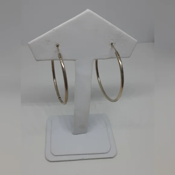 Sterling Silver Hoop Earrings - Picture 1 of 5
